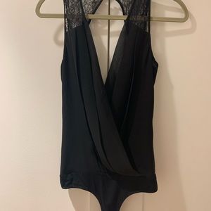Bebe black sheer/lace bodysuit